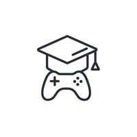educational games icon. .Editable stroke.linear style sign for use web design,logo.Symbol illustration. vector