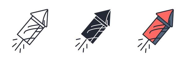 Firework rocket Icon theme symbol illustration isolated on white background vector