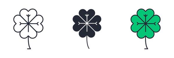 Four Leaf Clover Icon theme symbol illustration isolated on white background vector