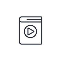audio book icon. .Editable stroke.linear style sign for use web design,logo.Symbol illustration. vector