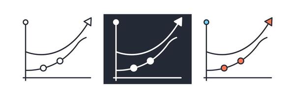 Graph or Growth Icon theme symbol illustration isolated on white background vector