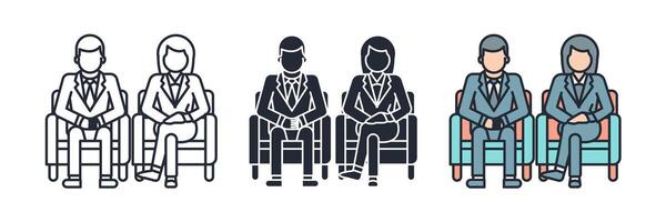 Interview Icon theme symbol illustration isolated on white background vector