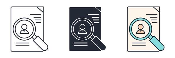 Job interview hire form Icon theme symbol illustration isolated on white background vector