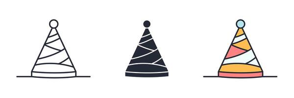 Party Hat Icon theme symbol illustration isolated on white background vector