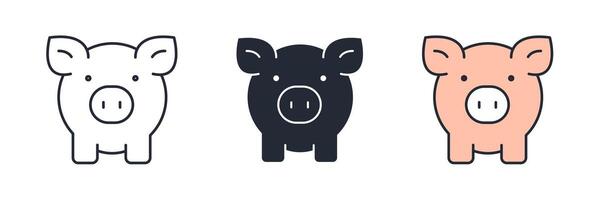Pig Icon theme symbol illustration isolated on white background vector