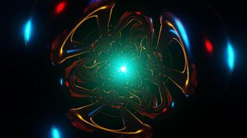 Neon strobe lights create a dynamic pulsing effect. video