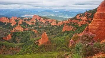 Las Medulas landscape and scenery, ancient Roman goldmines, 20km southwest of Ponferrada, once served as the main source of gold for the entire Roman Empire photo