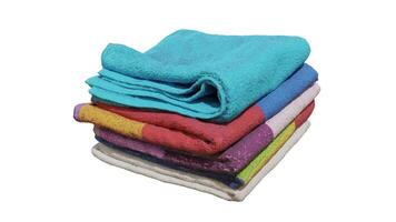 folded towels isolated in white photo