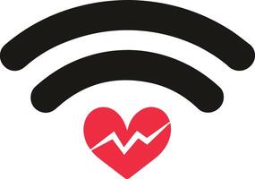 Heart wifi signal icon on white background vector