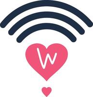 Heart wifi signal icon on white background vector