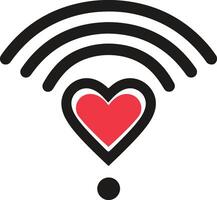 Heart wifi signal icon on white background vector