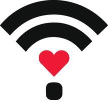 Heart wifi signal icon on white background vector