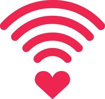 Heart wifi signal icon on white background vector