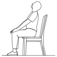 Exercising single line art drawing continues line illustration vector