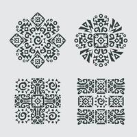 Abstract mayan shape pattern motif scarf fabric textile graphic design clip art element african print art paper isolated editable vector
