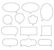 Speech bubble with different shapes. Message box for speaking, talking, thinking and describe vector