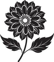 black and white flower silhouette illustration black and white vector