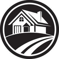 minimal and mordern house logo black and white illustration vector