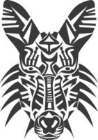 silhouette tribal animal head only using Aztecs style black color only vector