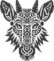 silhouette tribal animal head only using Aztecs style black color only vector
