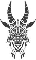silhouette tribal animal head only using Aztecs style black color only vector