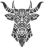 silhouette tribal animal head only using Aztecs style black color only vector