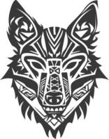 silhouette tribal animal head only using Aztecs style black color only vector