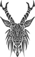 silhouette tribal animal head only using Aztecs style black color only vector