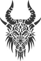 silhouette tribal animal head only using Aztecs style black color only vector