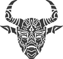 silhouette tribal animal head only using Aztecs style black color only vector