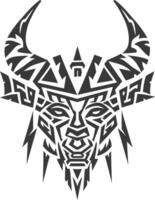 silhouette tribal animal head only using Aztecs style black color only vector