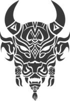 silhouette tribal animal head only using Aztecs style black color only vector