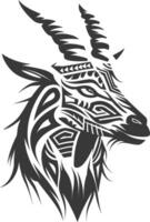 silhouette tribal animal head only using Aztecs style black color only vector