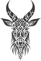 silhouette tribal animal head only using Aztecs style black color only vector