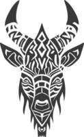 silhouette tribal animal head only using Aztecs style black color only vector