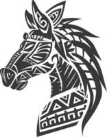 silhouette tribal animal head only using Aztecs style black color only vector