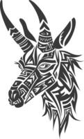 silhouette tribal animal head only using Aztecs style black color only vector