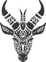silhouette tribal animal head only using Aztecs style black color only vector