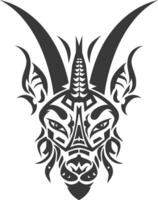 silhouette tribal animal head only using Aztecs style black color only vector
