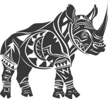 silhouette tribal animal using Aztecs style black color only vector