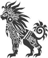 silhouette tribal animal using Aztecs style black color only vector