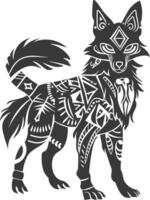 silhouette tribal animal using Aztecs style black color only vector