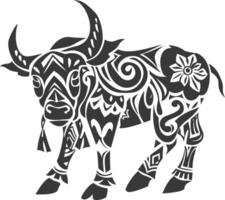 silhouette tribal animal using Aztecs style black color only vector