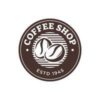 Coffee beans or coffee shop logo design template vector