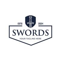 Sword logo icon illustration design isolated on white background vector