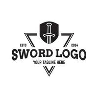 Sword logo icon illustration design isolated on white background vector
