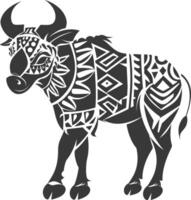 silhouette tribal animal using Aztecs style black color only vector