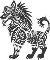 silhouette tribal animal using Aztecs style black color only vector