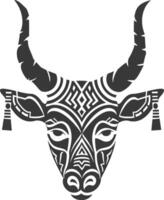 silhouette tribal animal head only using Aztecs style black color only vector