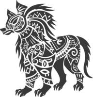 silhouette tribal animal using Aztecs style black color only vector